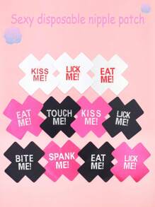 1 Pair Of Random Chest Patches, Breathable Beauty Patches, Disposable Printed Cross Chest Patches, Sexy And Erotic Breast Patches