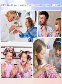 (168pcs And 24pcs) Kids Press-On Nails For Girls, Naio Kids False Nails, Pre-Glued Sticker Nails, Full Coverage Short Acrylic Nails Set For Girls Nail Art Decoration