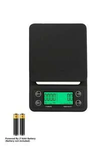 1 pieza Balanza electrónica de cocina multifunción de alta precisión color negro con temporizador, balanza de cocina de alta precisión, balanza de café manual italiana, balanza inteligente para café molido y de goteo, balanza para espresso de 3kg/0,1g con función de pelado