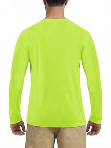 Boladeci Men's UPF 50 Sun Protection UV SPF Shirts Long Sleeve Lightweight Quick Dry Swim T-Shirts Rash Guard - Fluorescent Green - View 6