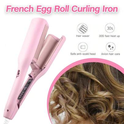 Curling Iron Hair Crimper Waver -Beach Waves Curling Wand, Ionic Deep Waver Hair Curler Tool With Ceramic 3 Barrel For Women, Dual Voltage, Anti-Scald, Easy To Use