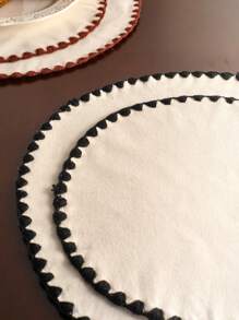 1/4/6/12 buc. Covorașe rotunde brodate albe, stil minimalist japonez, lavabile și reutilizabile, potrivite pentru sărbători, reuniuni, petreceri de ziua de naștere, nunți, decorarea mesei de cină, decorarea casei