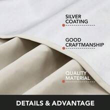 Deconovo 100% Total Blackout Curtains For Bedroom Grommet Solid Thermal Insulated Curtain Heat Blocking Room Darkening Energy Saving Drapes 2 Panels, Light Beige, 52W X 108L Inch - Light Beige - Xem 3