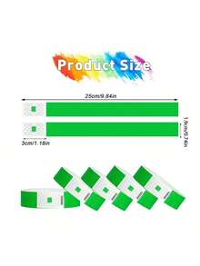 100/500 szt. Papierowe opaski na rękę Neonowe opaski na rękę Wodoodporne opaski na rękę na imprezy Lekkie opaski koncertowe Neonowe samoprzylepne opaski na rękę na imprezę - 100szt - Zobacz 3