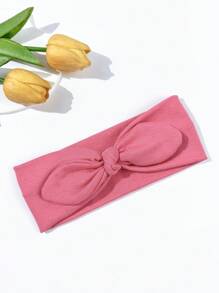 1 pieza Diadema ancha de mujer con orejas de conejo, diadema de unicolor linda y dulce para niñas, diadema elástica con lazo turbante diadema banda para sudar