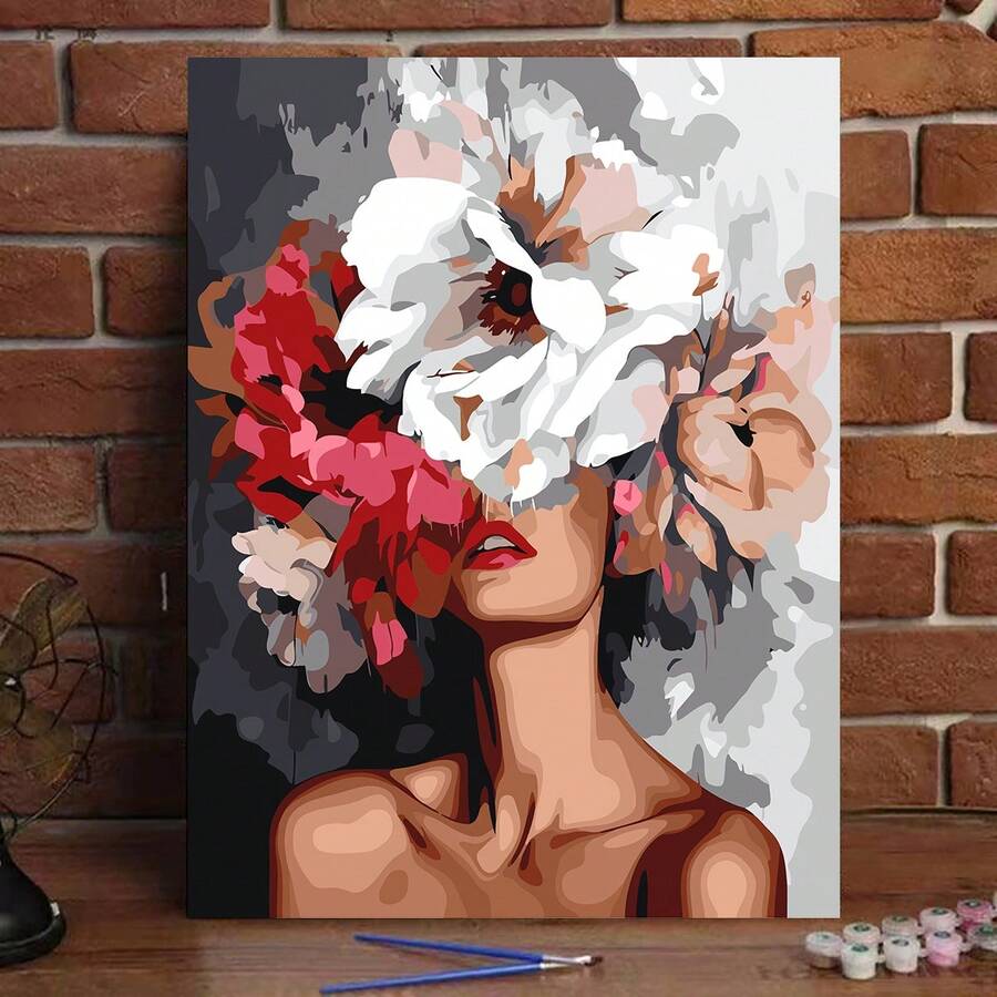 طقم الرسم بالأرقام بالألوان الأكريليكية DIY ، 40 * 50 سم ، يشمل الألوان والفرش. رائع للتخفيف من التوتر ، الرسم بالأرقام ، الأعمال اليدوية ، الزهور والموضوعات النسائية لديكور الحائط ، ديكور المنزل. هدية مثالية للأصدقاء والمبتدئين ، بدون إطار. - متعدد الألوان - مشاهدة 1