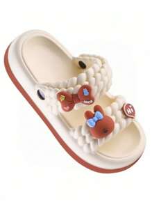 1 Pair Women's Removable Flower Decor Soft-Step Sandals, Two-In-One Design, Versatile Beach Slides