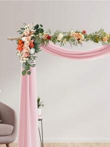 2pcs/ Porch Welcome Bouquet Decoration, Vintage Faux Flower Decoration, Green Leaf Rose Peony Door Wreath For Halloween Winter Party Anniversary, Wedding Birthday Party, Valentine's Day New Year's Home Decoration Gift