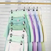 1 pieza Percha de metal de 6 niveles para faldas/pantalones, estante multiusos para ropa, color negro - Plateado - Ver 7