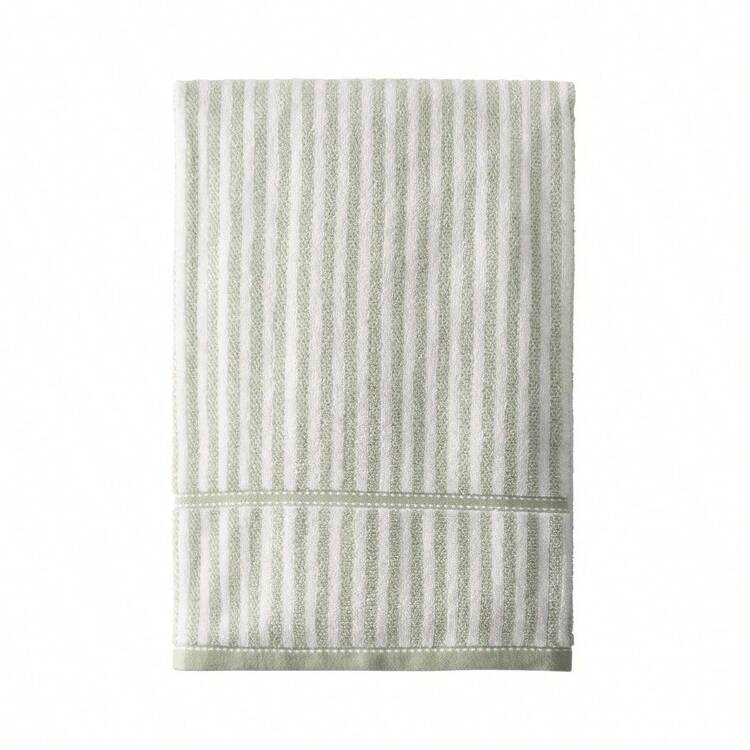 Stripe Bath Towel, 56" X 30", Sage Green By - sagegreen - View 5