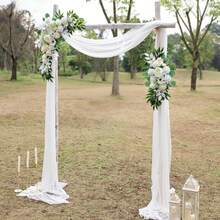 Flores para arco de casamento, flores artificiais para decoração, 2 peças de caminho de mesa com flores para uma linda cerimônia de casamento dos sonhos, decoração floral - branco - Visão 4