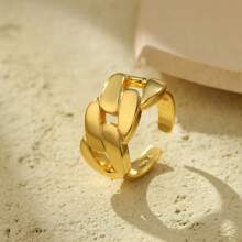 Anillo abierto de diseño de cadena gruesa y pesada de plata S925, personalizado, moda coreana