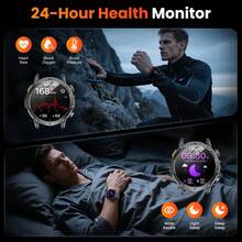 Hwagol Ceas inteligent nou pentru bărbați 2025, afișaj de 1,70'', lanternă LED, baterie mare de 1000mAH, ceas inteligent cu apeluri Bluetooth și busolă, ceas inteligent cu peste 100 de moduri sport, monitor de somn, tracker de fitness cu pedometru, ceas inteligent pentru femei, compatibil cu Android și IOS