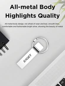 EAGET 128GB Flash Drive Aiibe USB Flash Drive USB 2.0 Metal Pendrive High Speed U Disk USB Flash Drive For Computers, Data Storage
