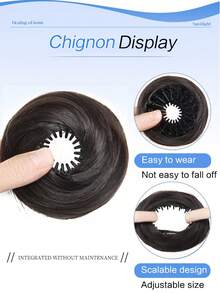 合成爪形发髻马尾发髻接发黑棕色发髻发饰适合女士女孩日常派对使用