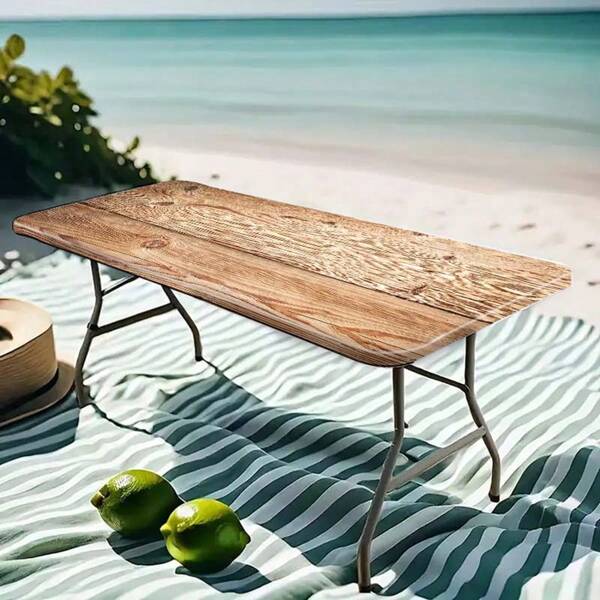 1 Stück Tischdecke aus Polyester mit natürlicher Holzmaserung, rechteckig, geeignet für Innen- und Außenbereich, ideal für Heimdekoration, Picknick und Outdoor-Dining, elastische Tischdecke mit Holzmaserung