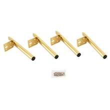 YUNRUX Set Of 4 Metal Furniture Feet 18 Cm Black DIY Metal Table Feet Round Furniture Feet For Sofa Coffee Table TV Cabinet Bed And Other Furniture - 金色 - 查看 8