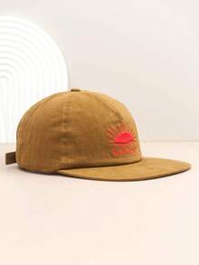 1 szt. Miękka czapka baseballowa z haftowanym napisem Crown, czapka typu snapback z płaskim daszkiem w stylu vintage Street Style dla kobiet, wygodna, duża głowa, nowa jesień/zima