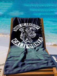 1 chiếc khăn tắm biển bằng sợi microfiber in hình đầu lâu California trong phim "Sons Of Anarchy" - Nhanh khô, chống gió, chống nắng, nhẹ, thích hợp cho du lịch, cắm trại, bãi biển, tiệc tùng - Thiết kế hiện đại, 250g/m², họa tiết đen trắng, vật dụng cần thiết cho bãi biển. - Nhiều màu - Xem 5