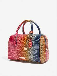 Luxusmarken Tasche 2025 Neue Damenhandtasche mit großer Kapazität, zweifarbiger Krokodil Textur Schultertasche, Nischen Design Reisekissen Umhängetasche, Stil und Muttertasche