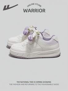 WARRIOR 1双女士系带休闲平底运动鞋，时尚设计 - 紫色 - 查看 1