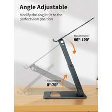 Laptop Stand For Desk Adjustable Height, Ergonomic Sit Stand Computer Stand For Good Posture, Aluminum Standing Laptop Riser For Protecting Spine Compatible With MacBook Pro, All Laptops 10-17"-Gray - Gray - View 4