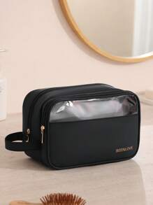 1Pc PU Transparent Toiletry Bag, Minimalism Waterproof Wash Bag With Zipper, Skin Friendly Solid Color Makeup Storage Bag, Portable Stylish Travel Toiletry Bag, Multi-Functional Cosmetic Bag, Large Capacity Clear Bag, Simple Cute Zipper Storage Bag Handheld, Beach Bag, Beach Tote Inner Bag, Gift For Summer, Anniversary, Valentine's Day, Vacation, Business Trip, Daily Use, Holiday, Back To School New Style In 2025.