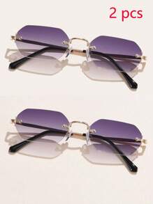 1 pièce Lunettes de soleil métal homme, style polygone sans monture, classique, simple, élégant, polyvalent et . Idéal pour le port quotidien, les vacances, la plage, les sorties. S'accorde avec les sweaters, vestes, sweatshirts, pantalons et cargos, pour l'été, les vacances, les sorties en extérieur et les voyages