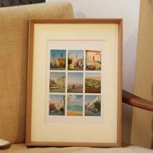 1pc Classic Wooden Double-Sided Transparent Floating Photo Frame, Display Cabinet With Glass Density Board, Suitable For Various Scenarios: Wall Hanging And Desktop Placement. Ideal For DIY, Dried Flowers, Photos, Crafts, Birthday, Wedding, Anniversary, Graduation Ceremony And Holiday Gifts