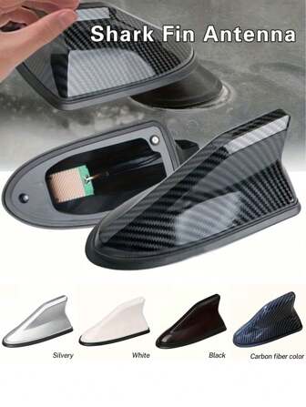 1 st. racingantenn för hajfenor, dekoration av biltaket med gummipackning, svart kolfiberyta, passar moderna och klassiska bilmodeller, olika färger tillgängliga