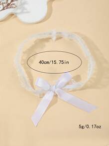 1pc White Lace Elastic Leg Chain, Elegant Butterfly Decor Thigh Chain, Bridal Wedding Garter