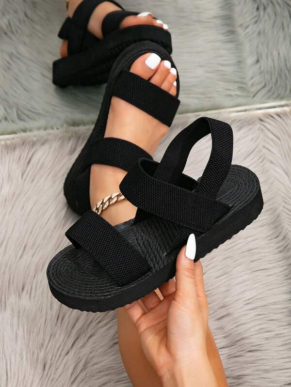 Newfor Women's Outdoor Casual Platform Sandals With Ankle Strap, Thick Sole Wedge Heel Flat Beach Resort Style Personalized Sandals
