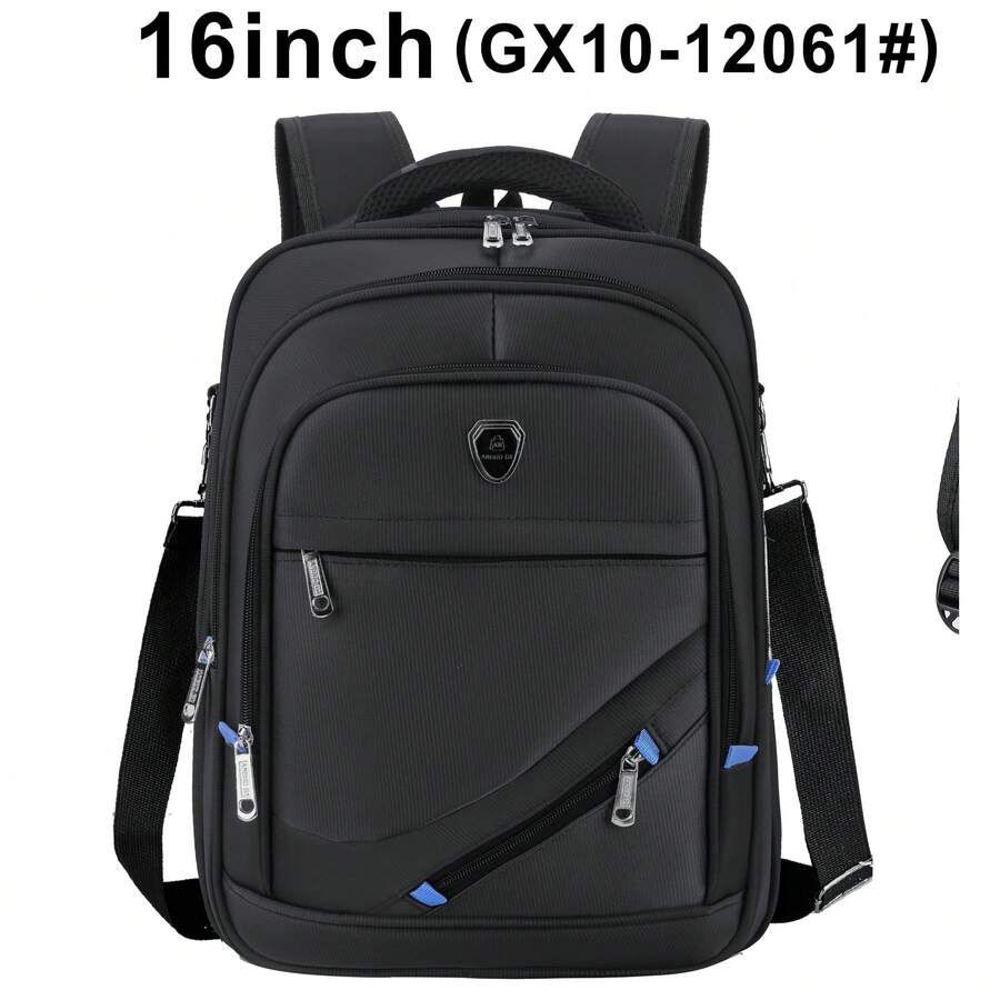Mochila y portafolio para laptop negocio mochila ejecutiva con compartimiento laptop documentos portátil trabajo oficina resistente - Negro - Ver 1