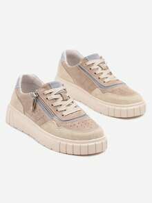 Zapatillas casuales de uso diario con cremallera decorativa - Albaricoque - Ver 3