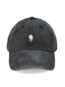 1 szt. Unisex haftowana czapka baseballowa Daisy Washed, lekka oddychająca regulowana czapka z daszkiem przeciwsłonecznym do użytku na zewnątrz, w podróży, na piesze wędrówki, na rowerze wiosną/jesienią - haft - Zobacz 6