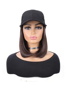 Short Straight Synthetic Wig Adjustable Baseball Cap For Men Women Heat-Resistant Wig For Daily Wear And Special Occasions Multi-Style And Multi-Functional Wig