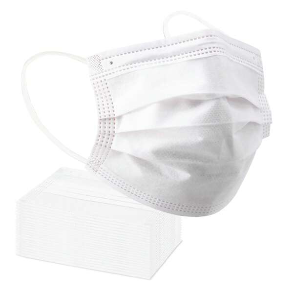 50/100 piezas Mascarillas desechables blancas - Ultra delgadas y transpirables, ajuste cómodo con lazos elásticos para las orejas, envueltas individualmente para el lugar de trabajo, lugares públicos, salidas casuales - Diseño sencillo, equipo de seguridad laboral, diseño minimalista de mascarilla