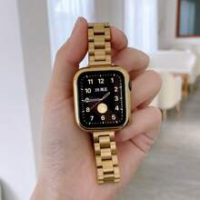 1pc Apple Watch Band For Men Women Thin & Slim Metal Watchband Compatible With Apple Watch Series 10, Series 9 Ultra, 8, 7, SE, 6, 5, 4, 3, 2, 1 Fashion Smart Watch Band Stainless Steel Wrist Strap For Apple Watch Band 40mm, 42mm, 44mm, 45mm, 49mm, 38mm, 41mm, 46mm
