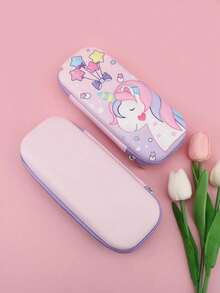 1 件精美 3D 动物铅笔袋，创意彩虹独角兽 3D 图案设计 EVA 铅笔袋，适合存放学习文具和桌面整理，是返校季必备的时尚文具，送给朋友的礼物，返校，学校用品，铅笔袋，书包