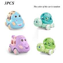 Baby Toy Car For 18 Months Infant, Soft Rubber Push And Go Car For 1 2 Year Old Girls Boys,Rattle And Roll Car With Playmat/Storage Bag, Birthday Gift For Toddler