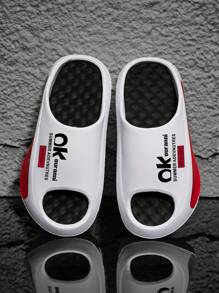 XX 1 Pair Cartoon Street Vintage Cute/Asymmetric EVA Couple Slippers, Massage Arch, Indoor Outdoor, All Season