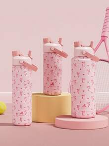 40 oz Insulated Water Bottle with 2-in-1 Straw and Spout Lid, Keep Cold 24H, Leak-Proof, Fits in Car Cup Holder, Stainless Steel Water Bottle for Sports, Travel, and School (Sweetheart Bow) - 40oz粉紅蝴蝶結 - 查看 8