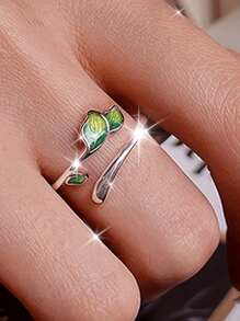 Sterling Silver Wrap Ring Retro Leaf Design Suitable For Men And Women High Quality Adjustable Ring Gift For Family/ Friends/ Lover