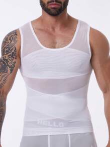 Slimming Mens Tummy Control Shapewear Vest Belly Gynecomastia Boobs Abdomen Compression Shirts Tank Top Underwear Waist Trainer Body Shaper Undershirts Training Sports Gym Workout Fitness