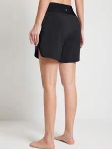 baleaf Short de natación para mujer de 5" de alto talle, pantalón corto de playa de secado rápido, troncos de natación con forro y protección UPF 50+ - Negro - Ver 6
