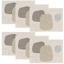 4pcs/6pcs Set, White Striped Theme, Vibrant Modern Creative Placemat Set - High Quality Linen Material Easy To Clean, Suitable For Kitchen Dining Room Decor Placemats, Holiday Party Table Decorations, Home Decor - Beige - View 26