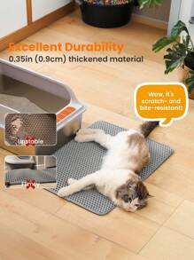 Cat Litter Mat, Large Double Layer Honeycomb Litter Trap Mat, Non-Slip And Waterproof, Floor Litter Box Anti-Pee Mat, Cat Litter Mat, Cat Supplies, Gray (Multiple Sizes Available)