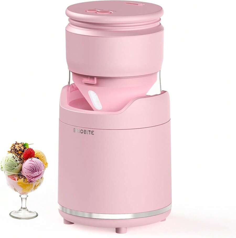 Soft Serve Ice Cream Maker Machine – Rechargeable Compact For Homemade Gelato,Sorbet & Frozen Yogurt, Stylish Pink Design,Perfect For 1-2 Servings,Best Gift For Couples & Families - Hot Pink - View 1