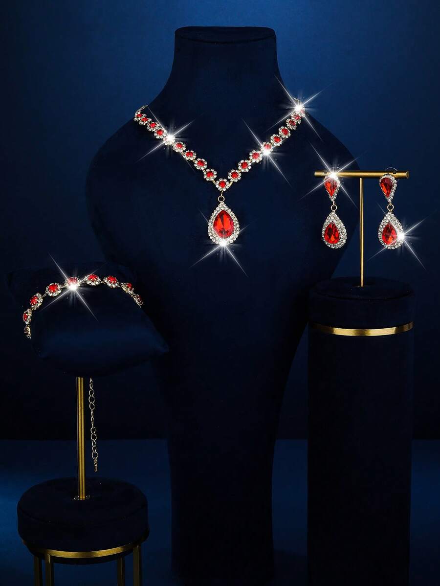 1 Women's Fashion Jewelry Set, Including Necklaces, Earrings And Bracelets - Suitable For Women's Daily Wear, Weddings, Parties, Etc.