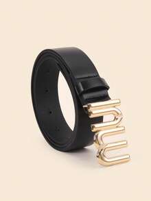 1 件女士加大码仿皮时尚腰带，3 环金扣、水钻扣、黑色扣、字母扣、细纹理扣、粗纹理扣，适用于牛仔裤、连衣裙、外套、休闲场合夏季、学校秋季、秋季、万圣节